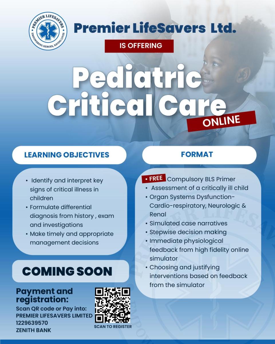 A poster of Pediatric Critical Care training programme